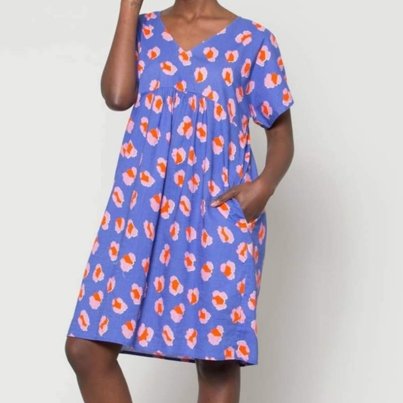 Gorman leopard spot floral v-neck organic cotton dress - Picture 1 of 6